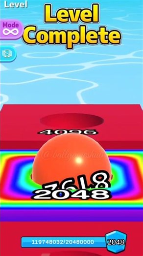 8192 ORANGE SHOCK 😱🟠 | 4096 Red ➡ 2048 Rainbow | Ball Run 2048 #shorts