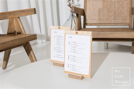 Wooden Menu Sign Holder: Custom Tabletop Menu Display for Restaurant, Cafe & Bar - Etsy