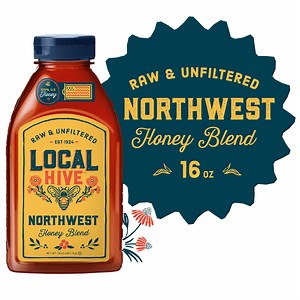 Local Hive, Raw & Unfiltered 100% U.S. Northwest Honey Blend, 16 oz Bottle