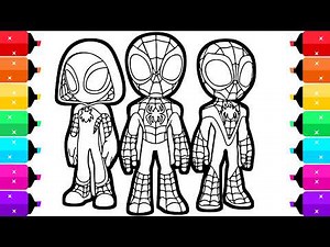 Spidey and His Amazing Friends Coloring Pages for Kids | How to Color Spidey