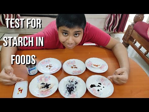 Science Experiment on how to Test for starch in various food items using Iodine