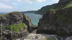 Carrick a Rede - Rope Bridge 4K Cinematic Drone Footage17 - Northern Ireland - UK