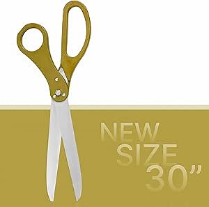 Extra Large Grand Opening Scissors – 30 Inch Gold Ceremonial Scissors for Ribbon Cutting Grand Opening Golden Shears for Special Event Giant Shears Gold for Inauguration and Ceremony