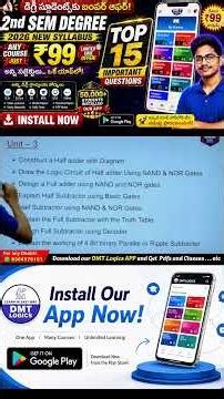 Watch These 15 Questions Before You Head to the Exam Hall! 😱 | Digital Logic Design 2nd Sem Regul...