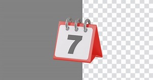 3D Animation of Calendar Pages Flipping | Alpha Channel