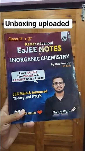 Unboxing EaJEE Notes Inorganic Chemistry By OM Pandey Sir #jee #EaJEENOTES #eajeenotes #jee2026 #pw