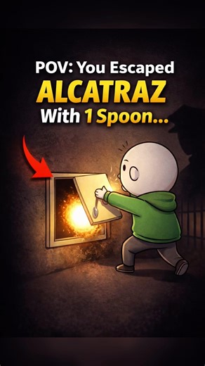 POV:He escaped Alcatraz with one spoon. #shorts