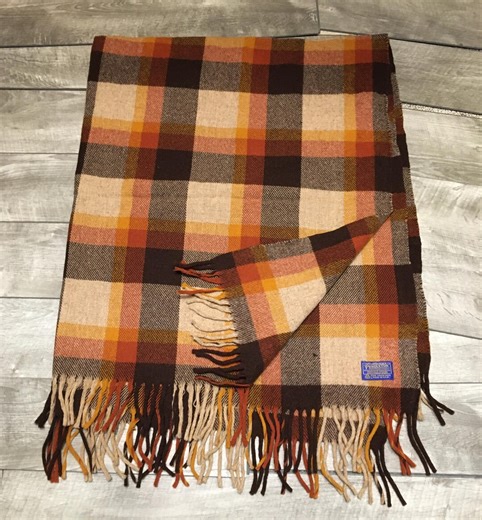 Vintage Pendleton Virgin Wool Fringe Plaid Home Robe Blanket Size 50 X 60 Inches Made in USA - Etsy