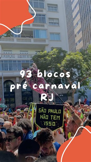 LISTA COMPLETA AQUI 👇🏼✨😎 Já vai enviando para os amig@s! É o penúltimo final de semana pré carnaval, partiu?! ✨ 05/02✨ 1. 20h Centro: Bloco Brasília Amarela ✨ 06/02✨ 2. 16h Santo Cristo: Marabloco 3. 16h Bangu: Zona Mental 4. 17h Santo Cristo: Leão da Pedra 5. 17h Praça da Bandeira: Eu Também Tenho C* 6. 18h Centro: Molha o Pé das Oito 7. 18h Lapa: Chroma Aqui na Minha Mão 8. 18h Flamengo: Inova Que Eu Gosto 9. 18h Leme: Virtual 10. 19h Centro: Educa Que Liberta 11. 18h Maracanã: Bloco Rolado