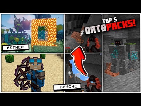 🟢TOP 5 DATA PACKS MINECRAFT 1.17 ✨ "AETHER, GANCHOS, SUPER PICOS y MÁS"
