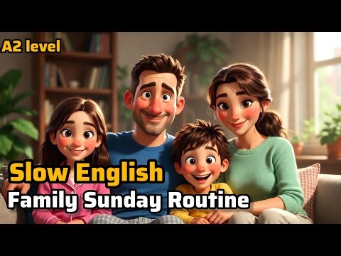 Family Sunday routine| Easy English Story for Beginners (A1-A2)