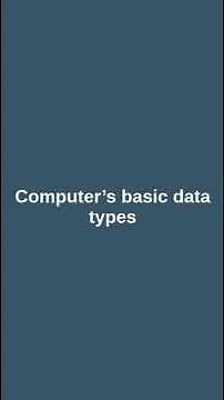 Computer’s basic data types #computereducation