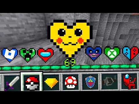 MINECRAFT but the HEARTS are from VIDEO GAMES