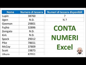 Conta celle contenenti i numeri con Excel
