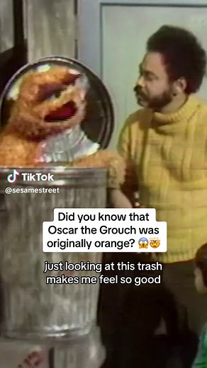 When you know, you know, and this grouch knows he loves trash! 😂🗑️💚 #SesameStreet #OscarTheGrouch #OldSchoolSesame #SesameSongs
