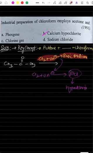NEET PYQ| Industrial preparation of chloroform employe acetone??#neet #organicchemistry #neet2026