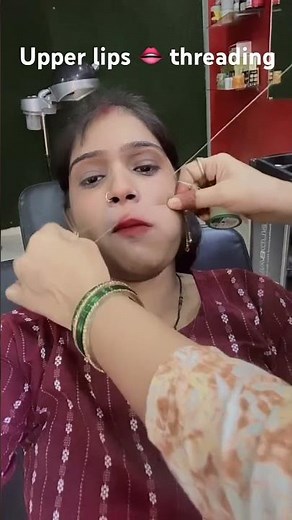 Upper lips 👄 threading 🧵 tutorial #youtubeshorts