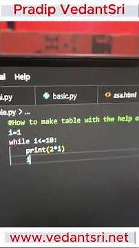 How to create a Table Using While in Python at VedantSri #python #vedantsri #class