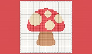 Mushroom cross stitch - free pattern