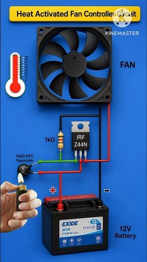 Automatic Temperature Controlled Fan Circuit Explained | DIY Thermistor Project #shorts