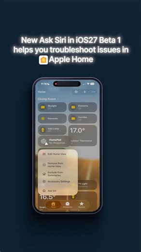 Siri Can Now Help Fix Apple Home Issues in iOS 27 beta 1 #ios27 #applehome