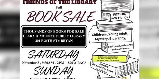 Stock up on books to support local libraries at the Friends of the Library Book Sale