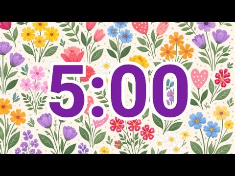 5-Minute Spring Flower Timer 🌼 | Cute Floral Countdown for Focus