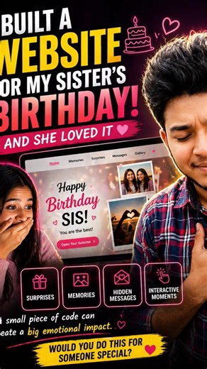 Her reaction made it worth everything....#sisterbirthdaywishes #webpagedesign #techupdate