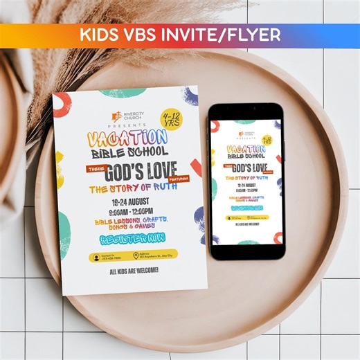 Vacation Bible School Invitation Template | VBS Church Invite | Kids Ministry Flyer | Christian Outreach Program | Editable Canva Printable - Etsy