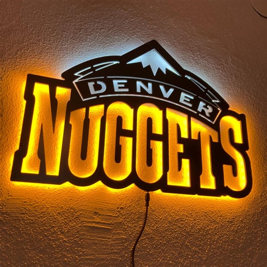 Denver Nuggets LED Sign, Lighted Wall Art, Man Cave Sports Gift - Etsy