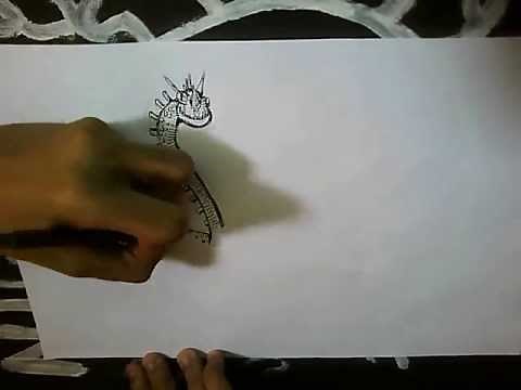 Speed Drawing Hideous Zippleback, Dragons Riders of Berk