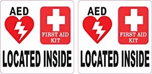 Amazon.com - StickerTalk AED and First Aid Kit Located Inside Vinyl Stickers, 1 Sheet of 2 Stickers, 3 inches by 3 inches Each