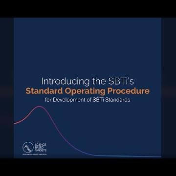 An overview of SBTi's Standard Operating Procedure for Development of SBTi Standards