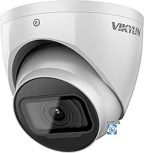 VIKYLIN 4K 8MP IP Security Camera,DMSS/SmartPss Lite,Starlight Dome with Built-in Mic, 256GB SD Card Slot, 2.8mm Lens, 98ft IR,IP67, Indoor Outdoor PoE Surveillance Camera