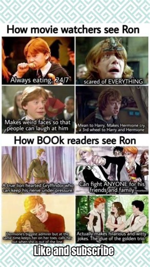 HarryPottermeme-“Ron Weasley Movie Version vs Book Version#harrypotter #goldentrio #ytshorts #shorts