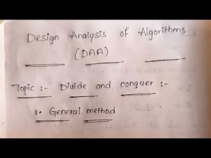 DAA|| divide and conquer method explain in Telugu in design analysis of algorithm #DAA#telugu
