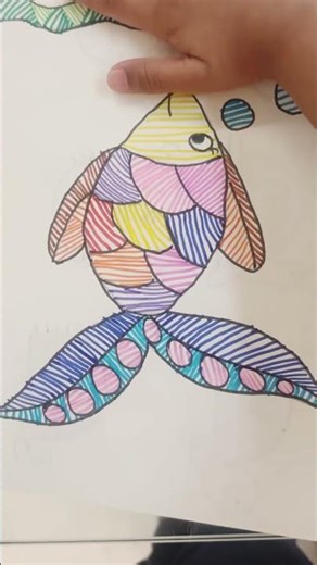 Turning simple lines into a cute little fish 🐟✨Made by Aarohi #shorts #youtubeshorts #art #doodle