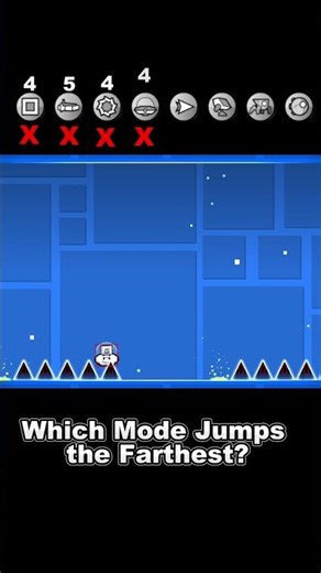 Which Geometry Dash Game Mode can Jump the Farthest #gd #geometrydash