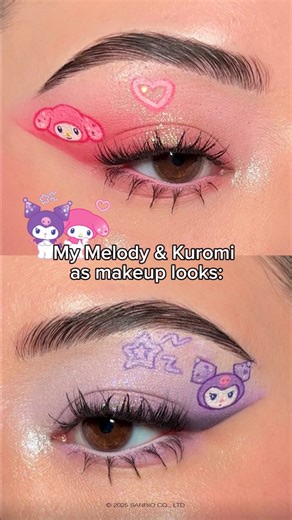 Olivia Hernandez on Instagram: "#SanrioPartner My Melody & Kuromi makeup looks🩷🎀💜 I teamed up with @sanrio to create these eye makeup looks using the wet n wild My Melody & Kuromi Anniversary collection inspired by the iconic besties! #sanriocore #MyMelody50th #Kuromi20th #makeuptutorial #kuromi #mymelody #eyemakeup #eyelinertutorial #AD #Sanrio #makeup"