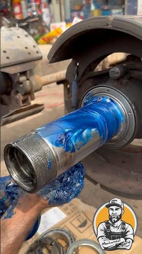 Satisfying Truck Bearing Greasing 💙 #shorts #viral #automobile #mechanic #engineering #short