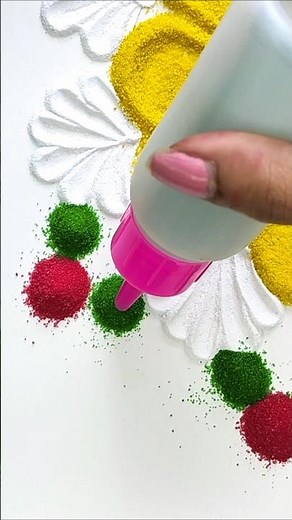 🪔 Diwali Rangoli Design Simple 🪔 Easy Rangoli Tips and Tricks| ASMR#rangoli#satisfying#asmr #diwali