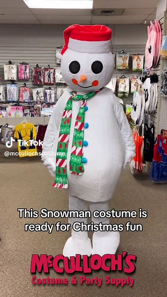 This snowman costume is ready for any christmas parade or event. #mccullochscostume #christmas #snowman #costume #snowmancostume