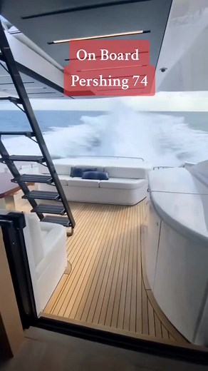 2400 HP Pershing 74 Yacht Cruising at 45 Knots