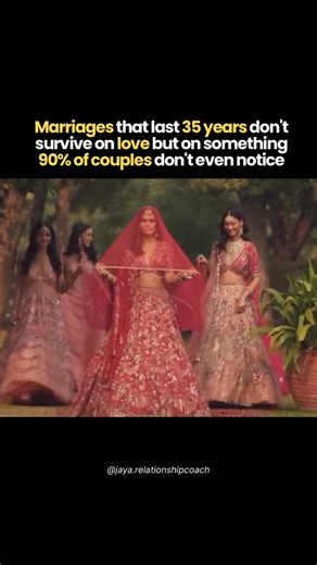 Jaya Sharma | Relationship Coach on Instagram: "After a few years, you stop remembering how she looked in that red dress. But you remember how she quietly filled out hospital papers for your father at 6 a.m. How he held you when your mom passed — not with words, but with arms, with silence, with care. Real love isn’t about saying “I love you” all day long. It’s about feeling “I’m with you” — even without a single word. 2️⃣ Marriages don’t last because couples never fight. They last because they