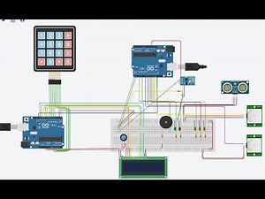 Sistema de alarma de seguridad completo tinkercad