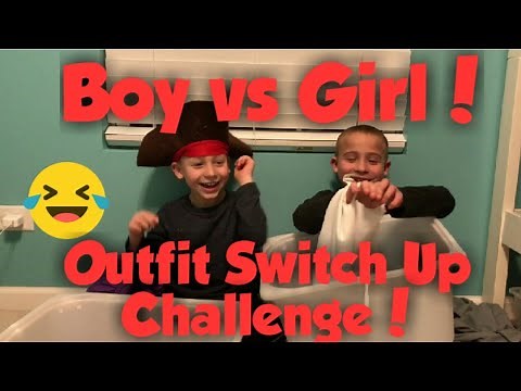 GET A SHOUTOUT! GIRL VS BOY CLOTHES SWITCH UP CHALLENGE! BRO VS BRO BOYS WEAR DRESSES!