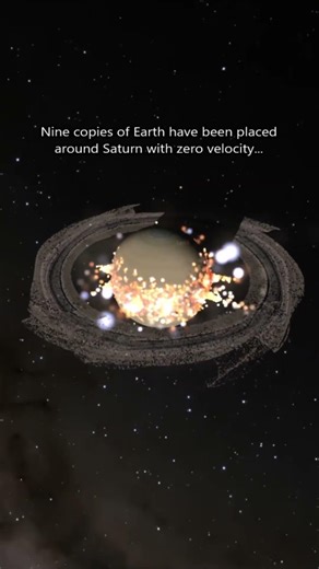 Saturn vs. Nine Earths? 🪐😱 #spacesim