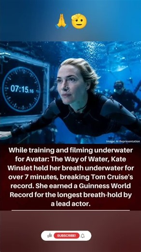 Kate Winslet Held Her Breath for 7 Minutes 15 Seconds for Avatar 😱🌊 | Behind the Scenes