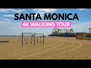 Santa Monica Beach Walking Tour 4K 🇺🇸 | California Coast Sunset | Los Angeles Travel Guide 2025