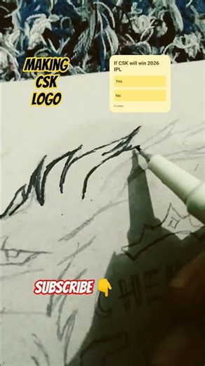 CSK logo drawing #art #shorts#csk #ipl